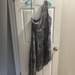 BCBGMaxAzria Black & White Asymmetrical Printed Dress